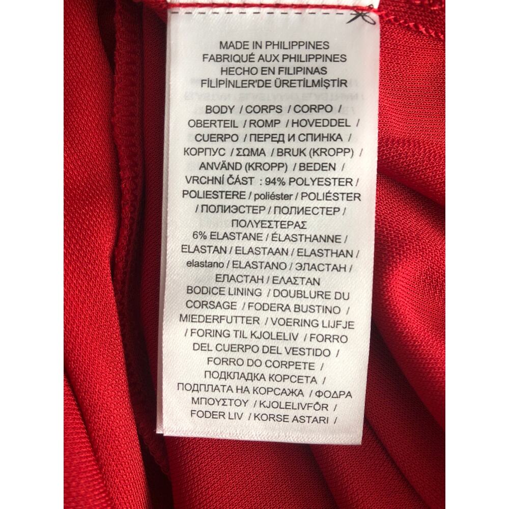 Lauren Ralph Lauren Gervas Short Sleeve Dress Red Women's Size 16 NEW - Picture 7 of 10